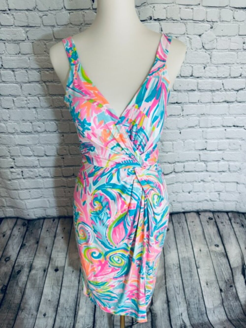 NWT Lilly Pulitzer Ricci Dress Carnivale Coral Twist Front Slit Size 4